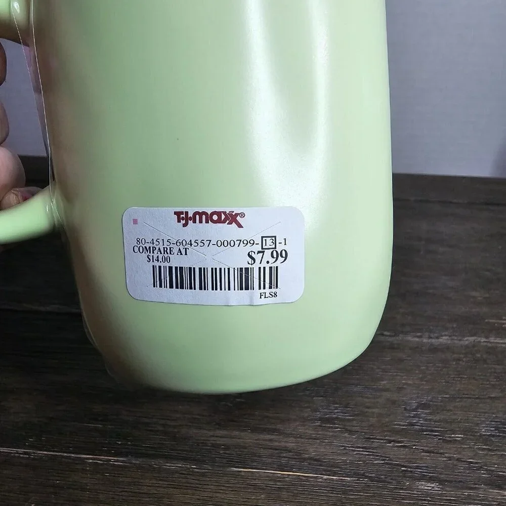 NWT Rae Dunn Artisan Hop Into Spring Pastel Green Mug 2021 Easter Magenta